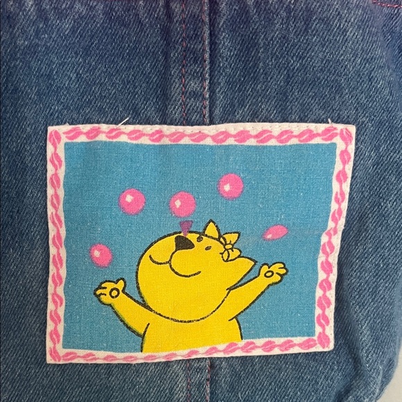 Catton Candy Pink and Blue Kids One Piece Jean With Cats Size 12 Months - Picture 3 of 13